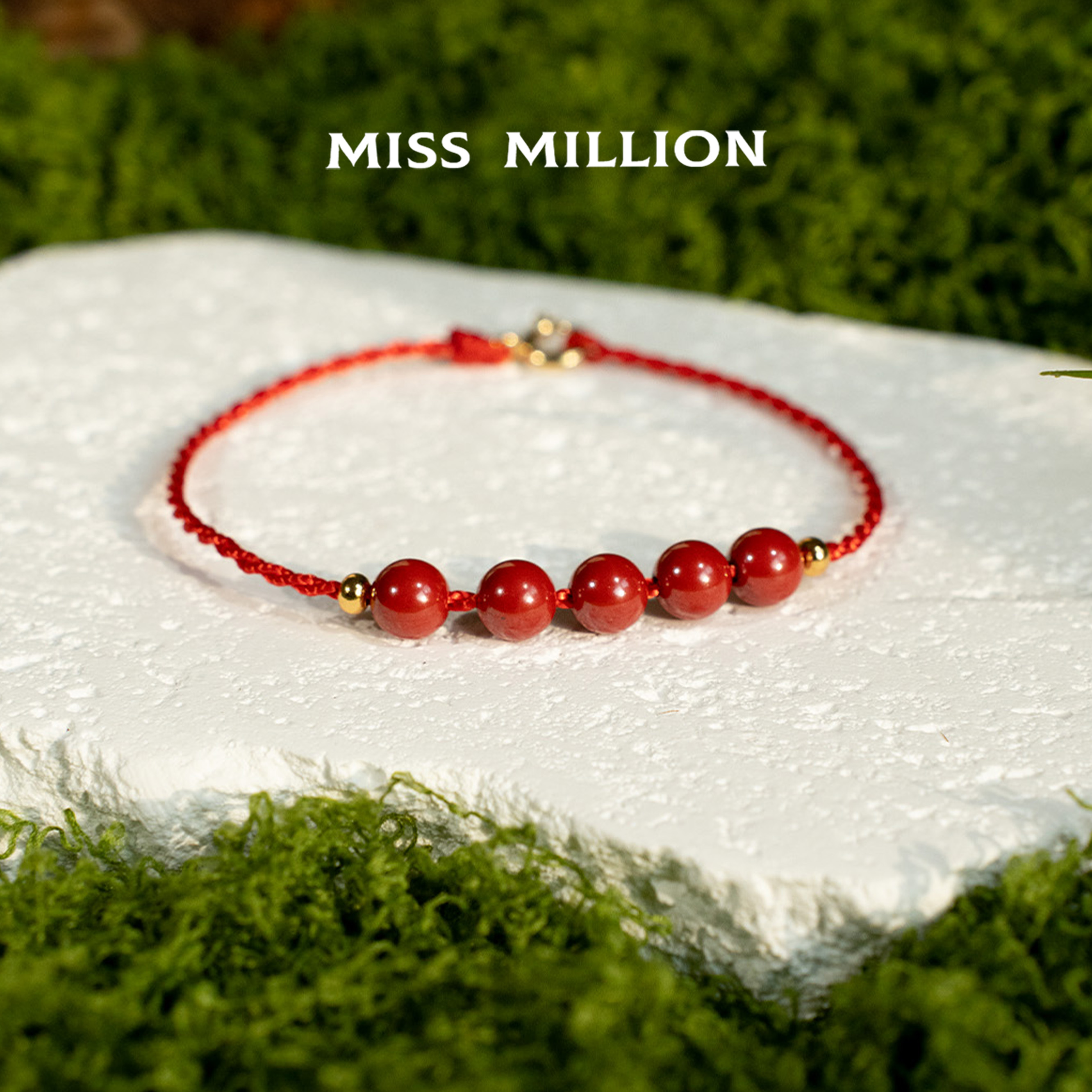 含辰砂工艺品MM· 喜乐 · 朱砂 · 8mm 编织手绳（多样性）