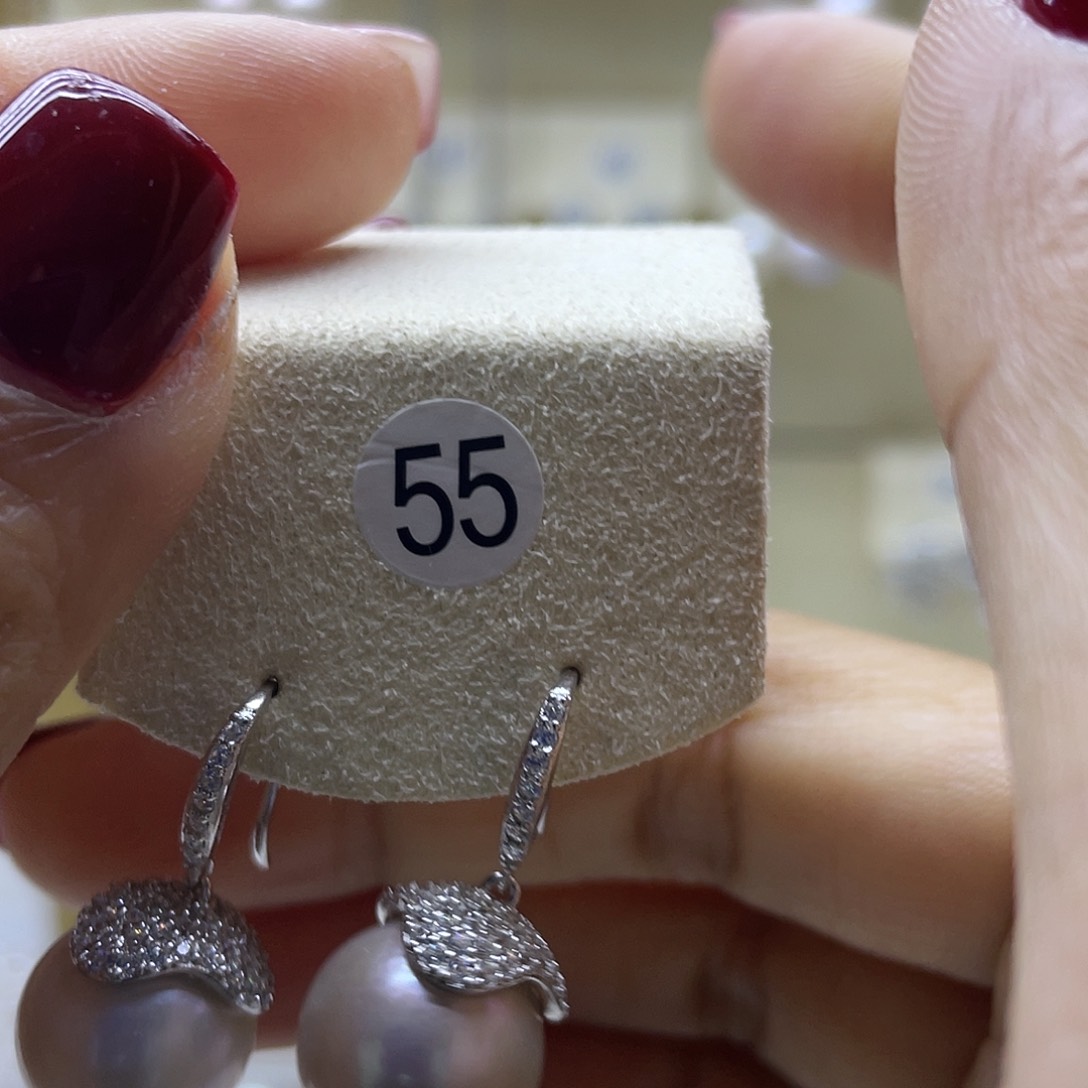 淡水珍珠耳饰银S925镶嵌