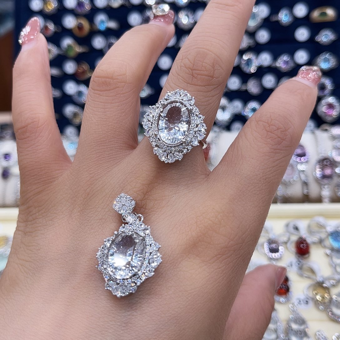 岫玉银S925镶嵌戒指B****y