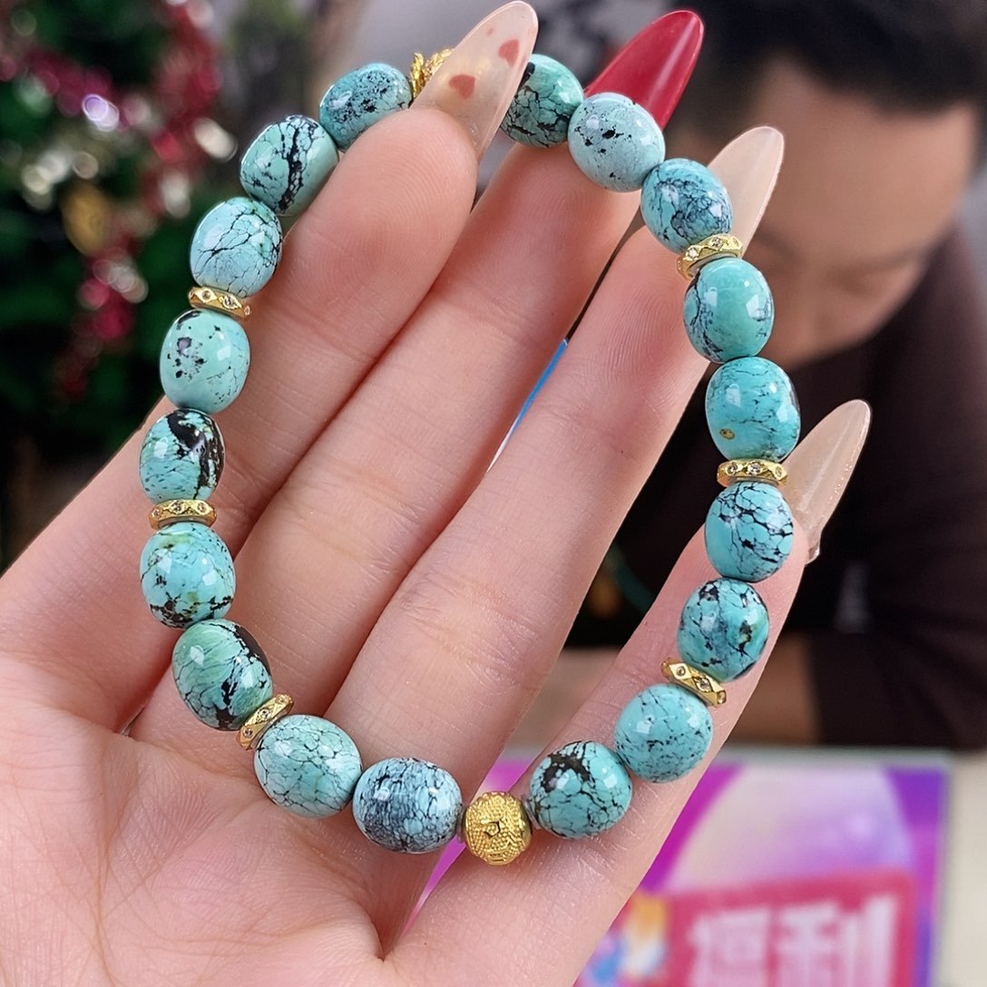 绿松石银S925镀金镶嵌珠宝奇石