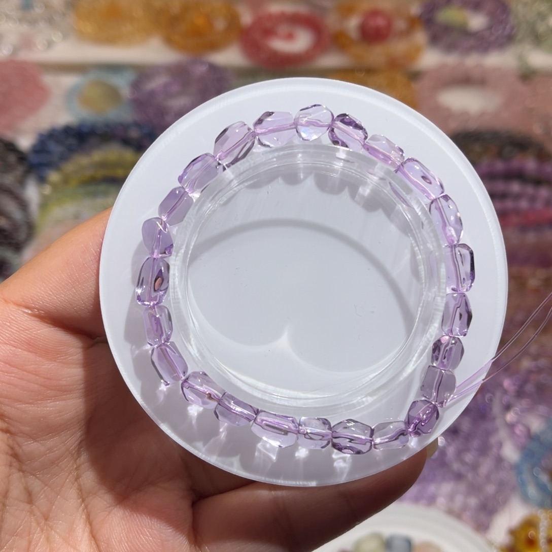 水晶未镶嵌手链紫水晶随型单圈