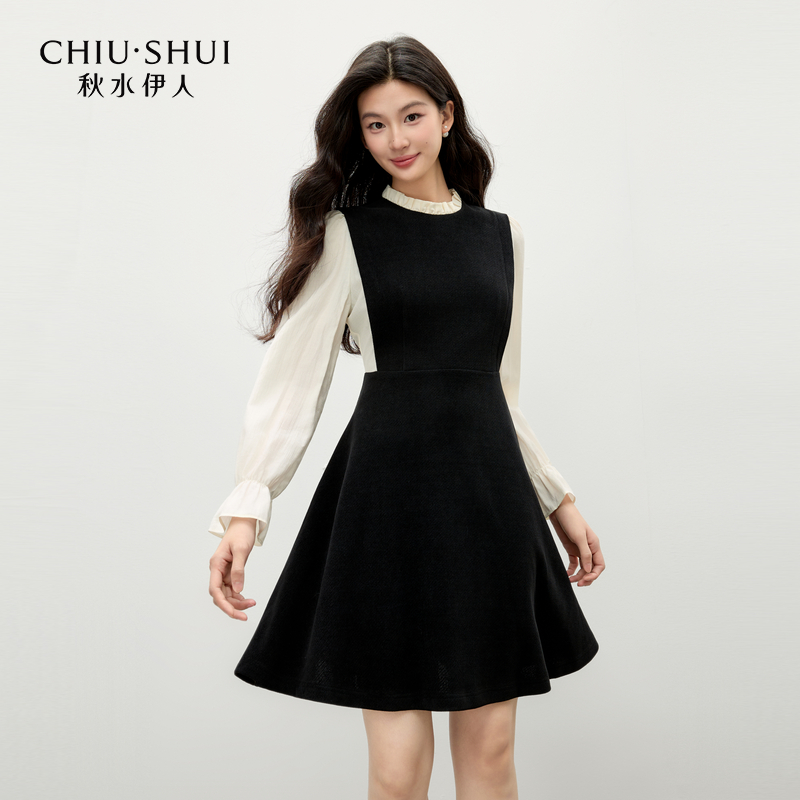 【小铃铛专属】秋水伊人花边领连衣裙百搭裙子625491M435312