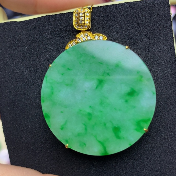 翡翠手链18K金镶嵌翡翠