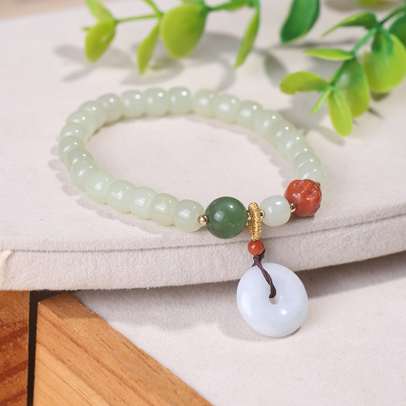 Nuanyan/暖言A324单圈和田玉配平安扣