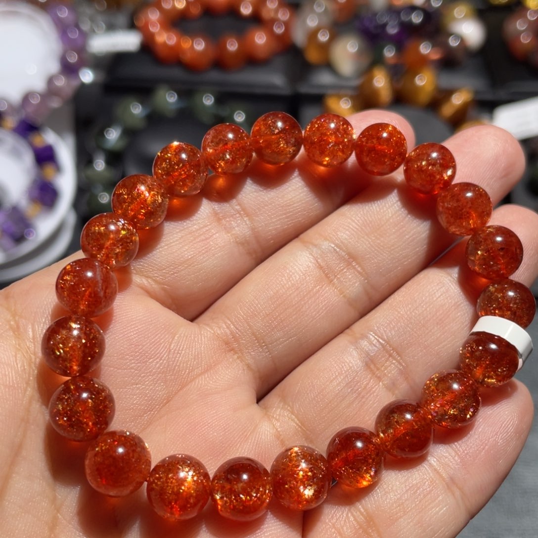 日光石手链未镶嵌金太阳8.5mm左右