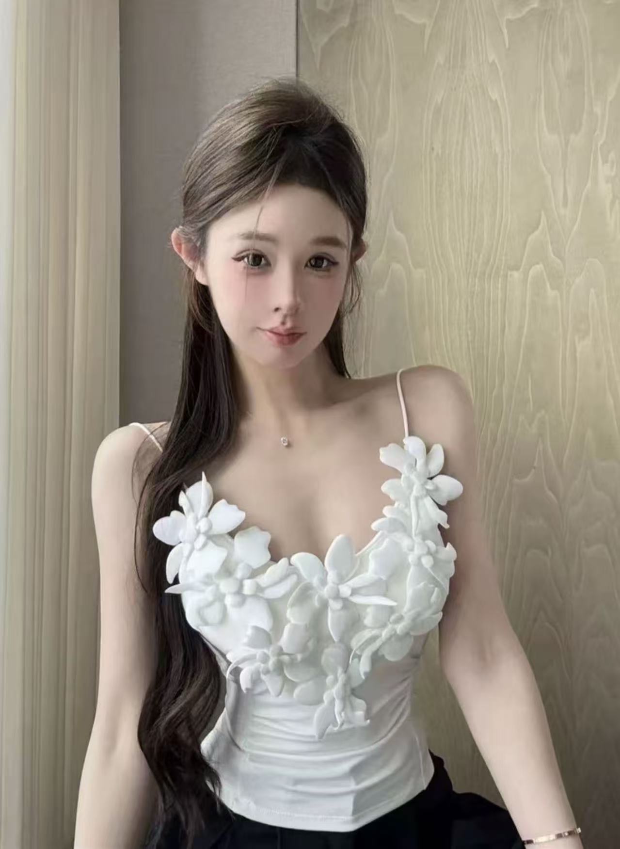 小香风花朵吊带背心女外穿夏季纯欲辣妹抹胸上衣泰式独特绝美