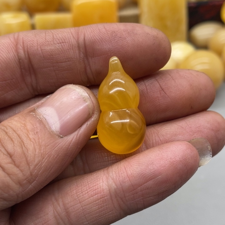 琥珀裸石未镶嵌蜜蜡葫芦