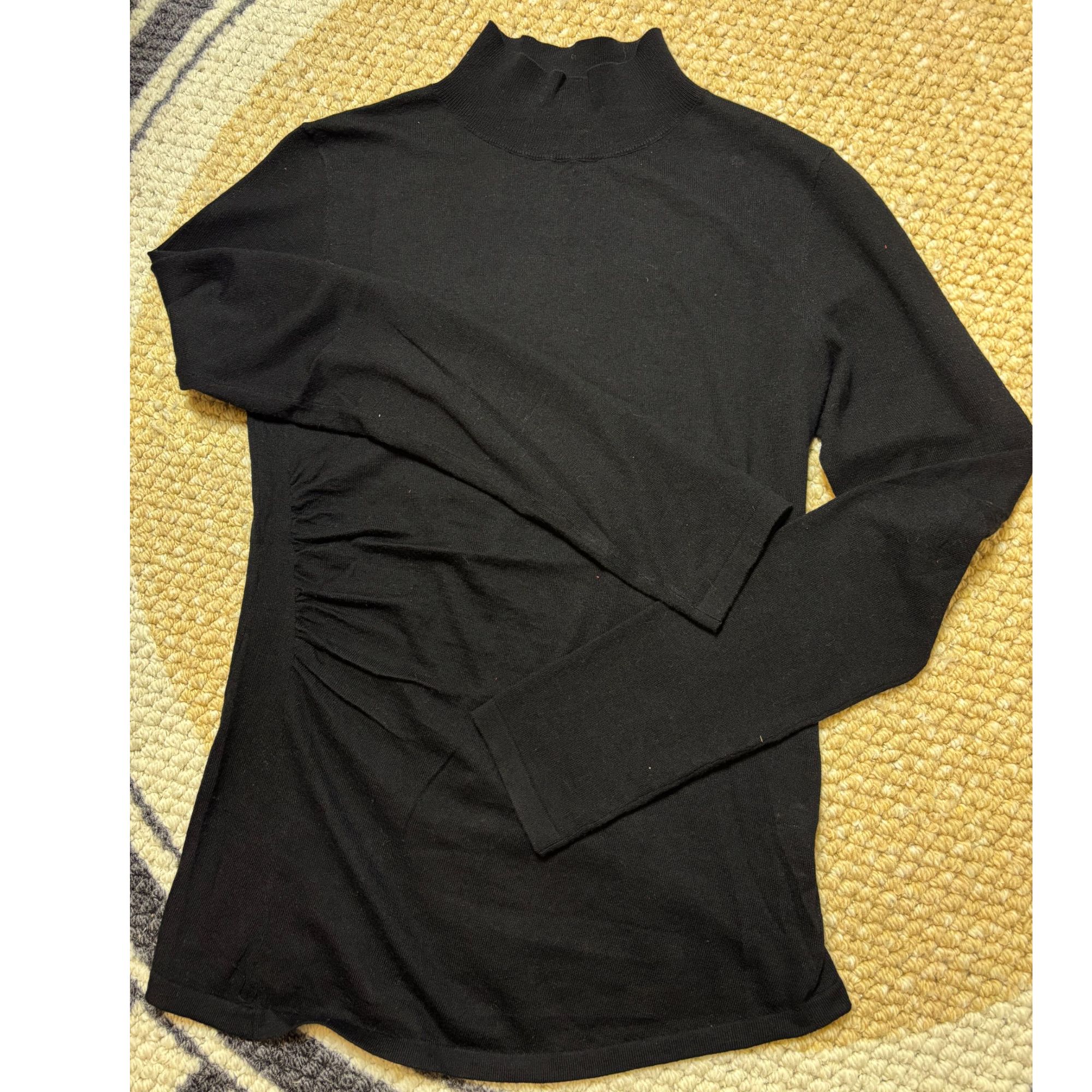 INS风半高领设计感半高领超细面料时尚上衣休闲套头黑色