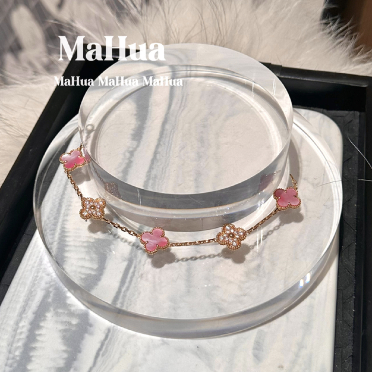 铜合金锆石手链 P0537  25圣诞限定法式气质五花手链