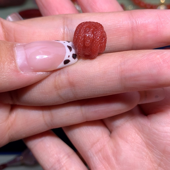 南红玛瑙蛇珠未镶嵌12.6×11.6