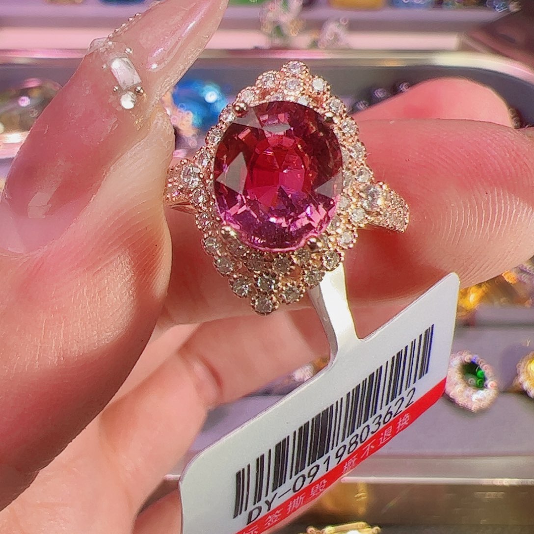 碧玺碧玺戒指银S925镶嵌