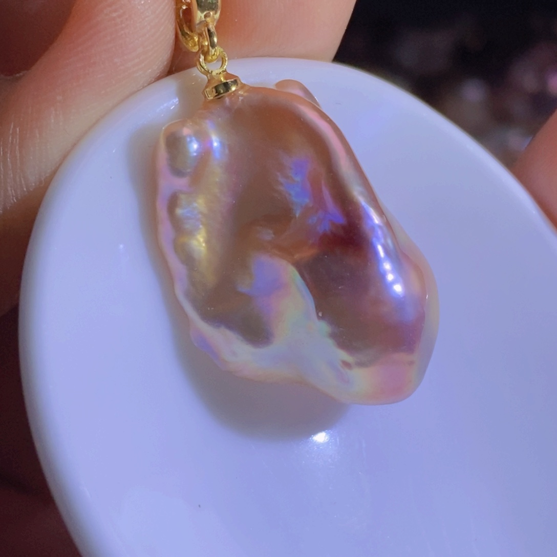 银S925镶嵌淡水珍珠天然淡水珍珠