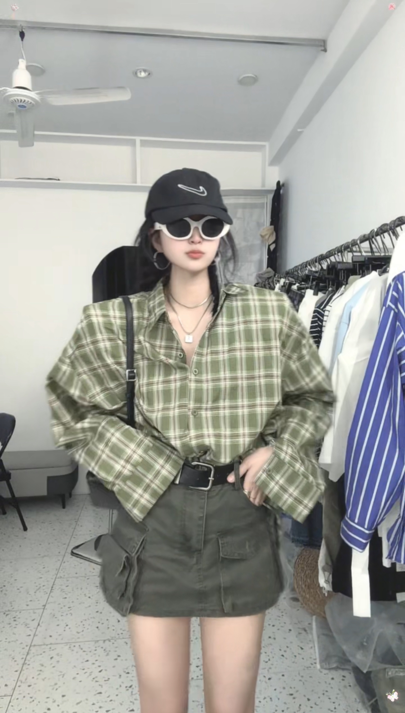 ▪️现货·東R正版格子大版型休闲垫肩衬衣