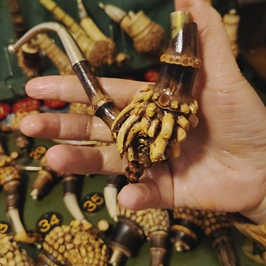 归***来贵州特色竹根烟斗工艺品手把件