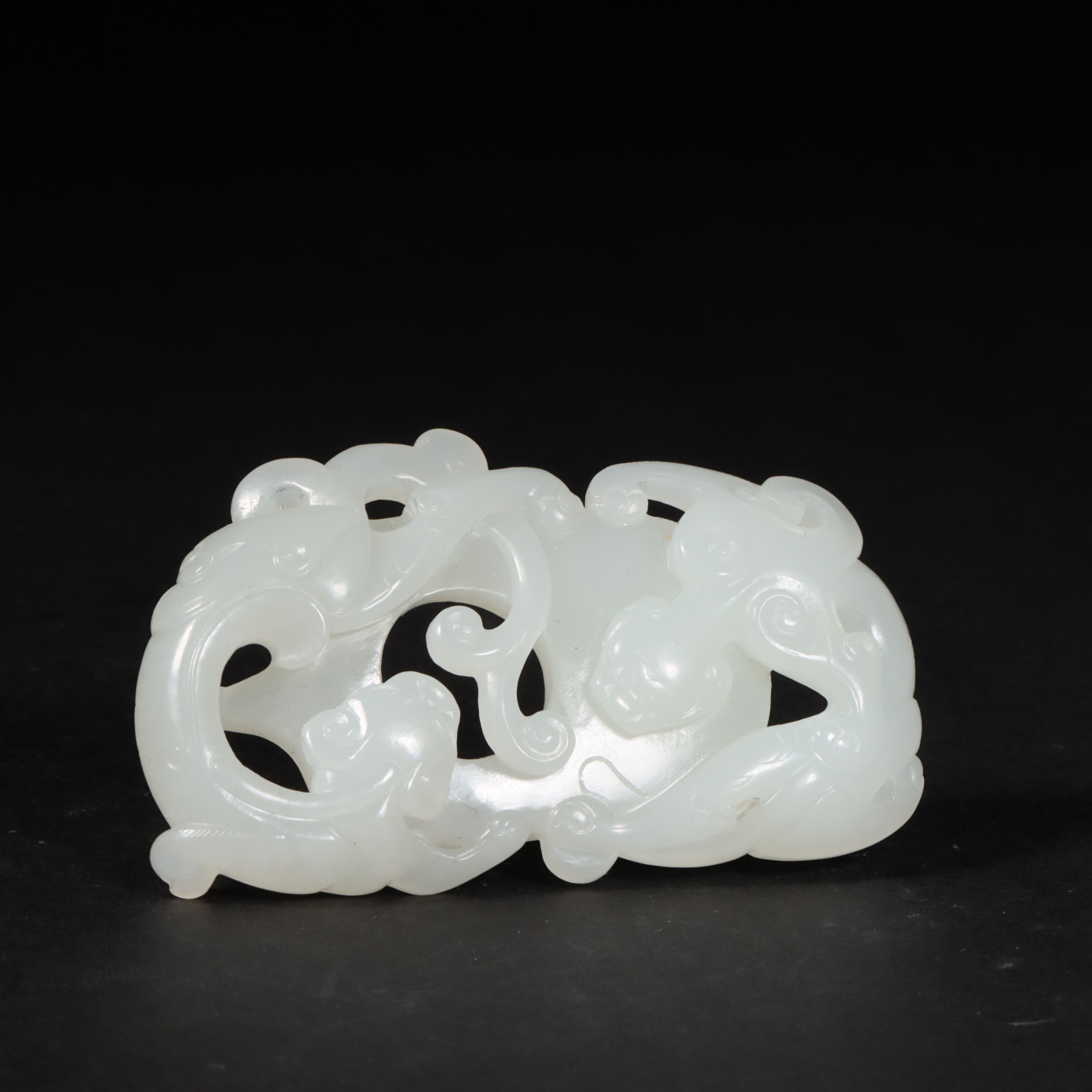 清和田玉双龙韘形佩-NX