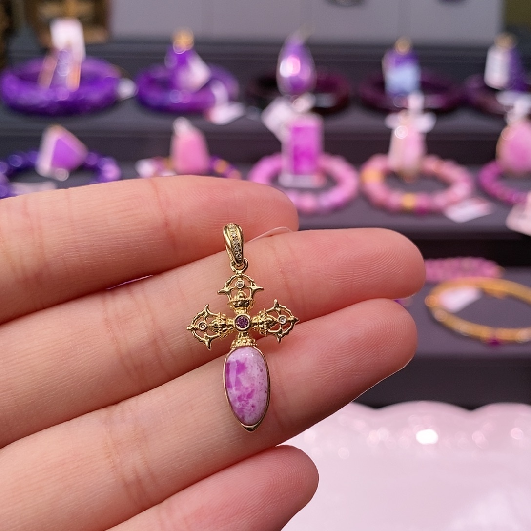 苏纪石（舒俱来）18K金镶嵌吊坠(不含链)