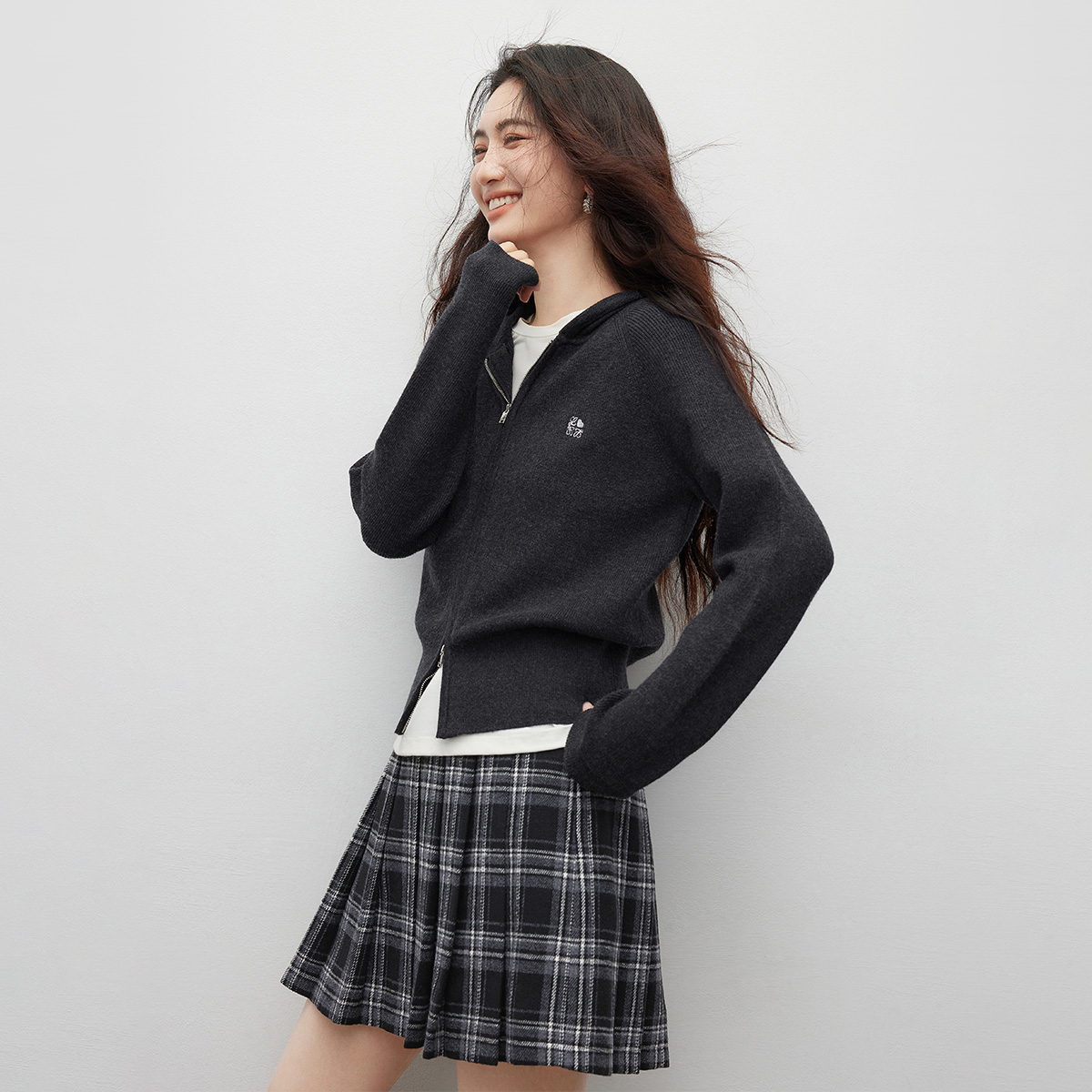 【林一专属】朗文斯汀双拉链休闲连帽针织衫DTYZ5509A07013