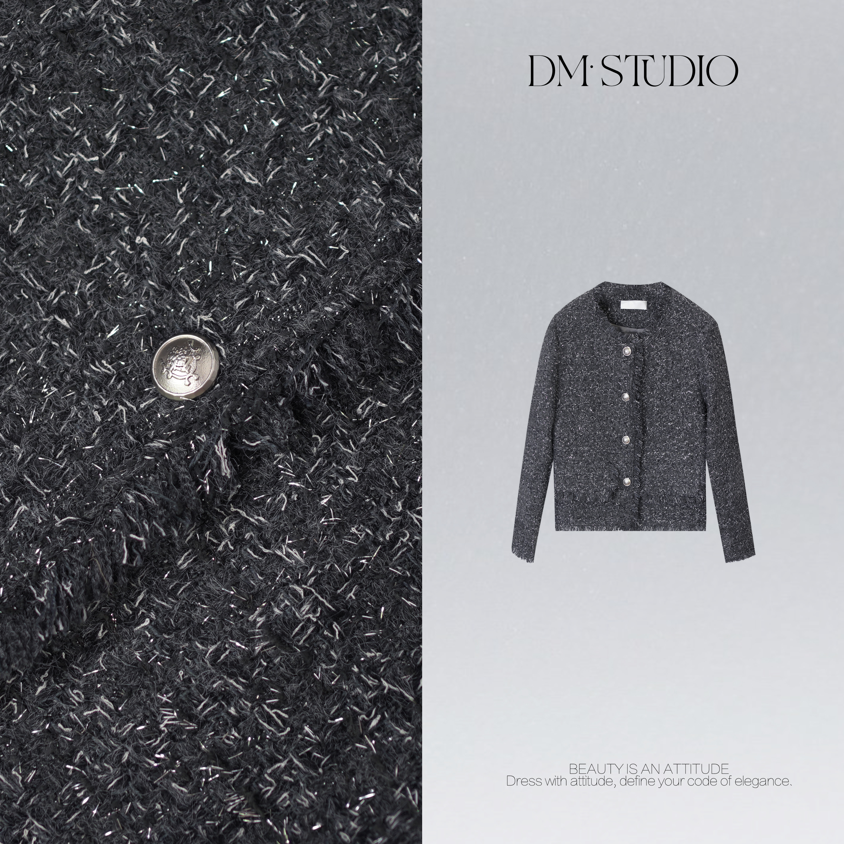 DEDM•STUDIO/秋冬轻奢高级感羊毛小香排扣外套&马甲2509WT/29165