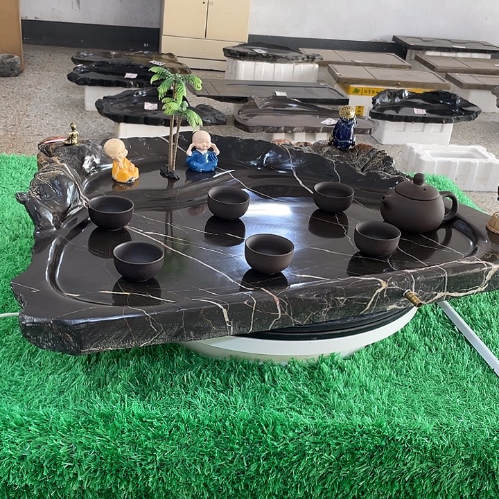 蒲***天然灵璧奇石茶盘