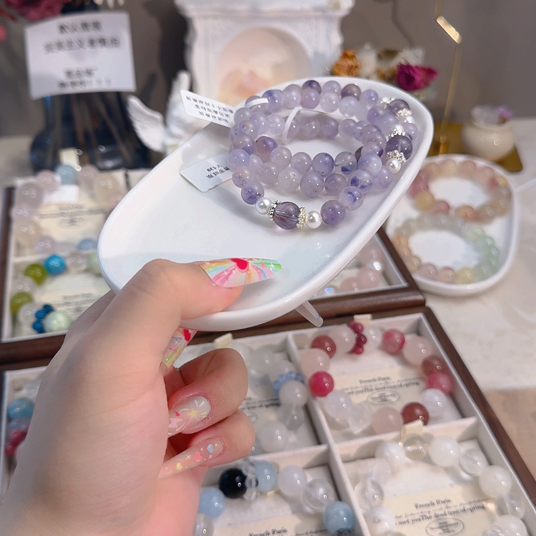 水晶手链合金天然水晶手串多样性发其一