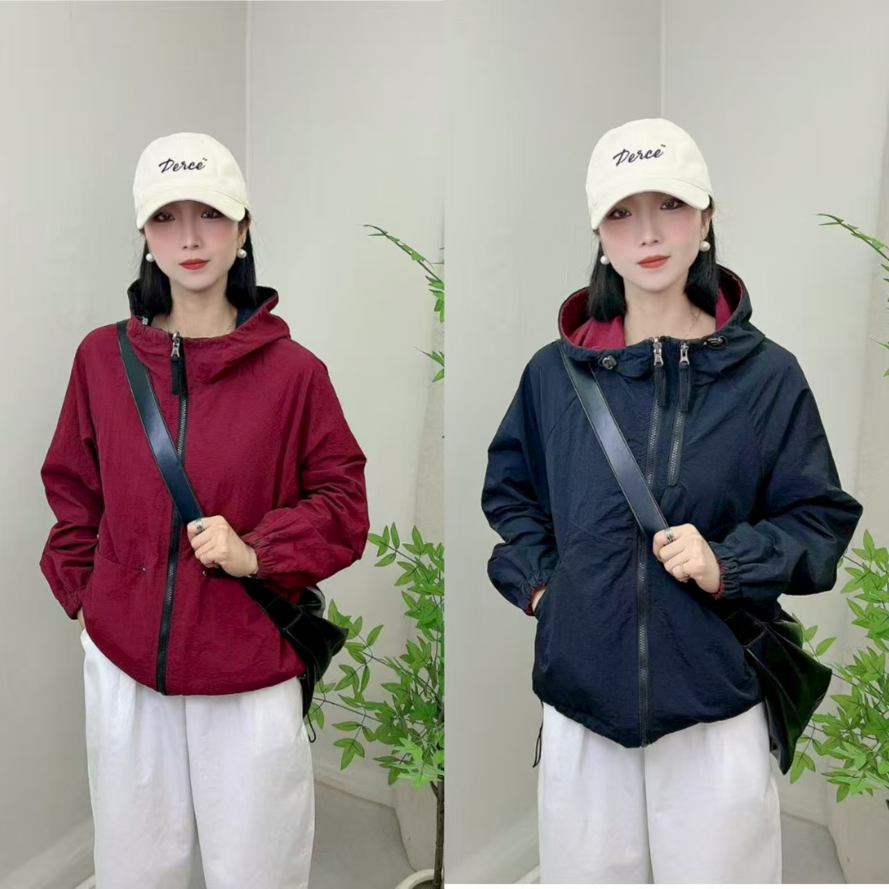 （双面穿-秋款）2025秋季韩版爆款双面穿冲锋衣连帽宽松运动休闲