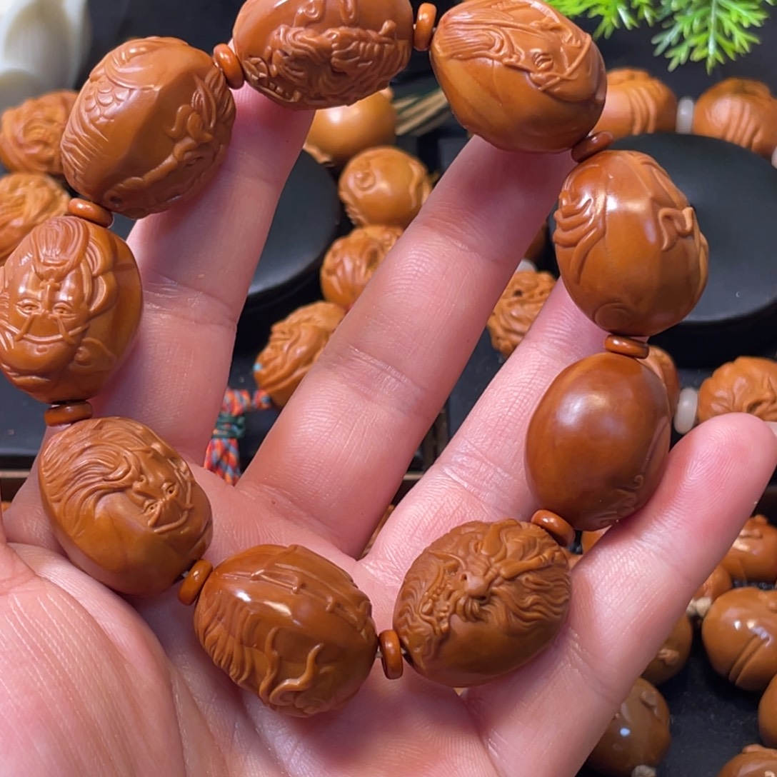 橄榄核手串/手链关羽手工制作工艺
