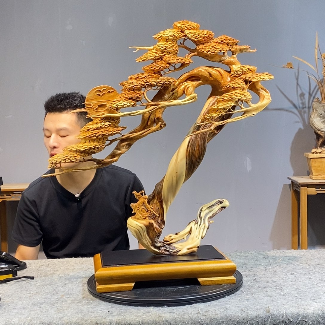 柏木木雕工艺品摆件