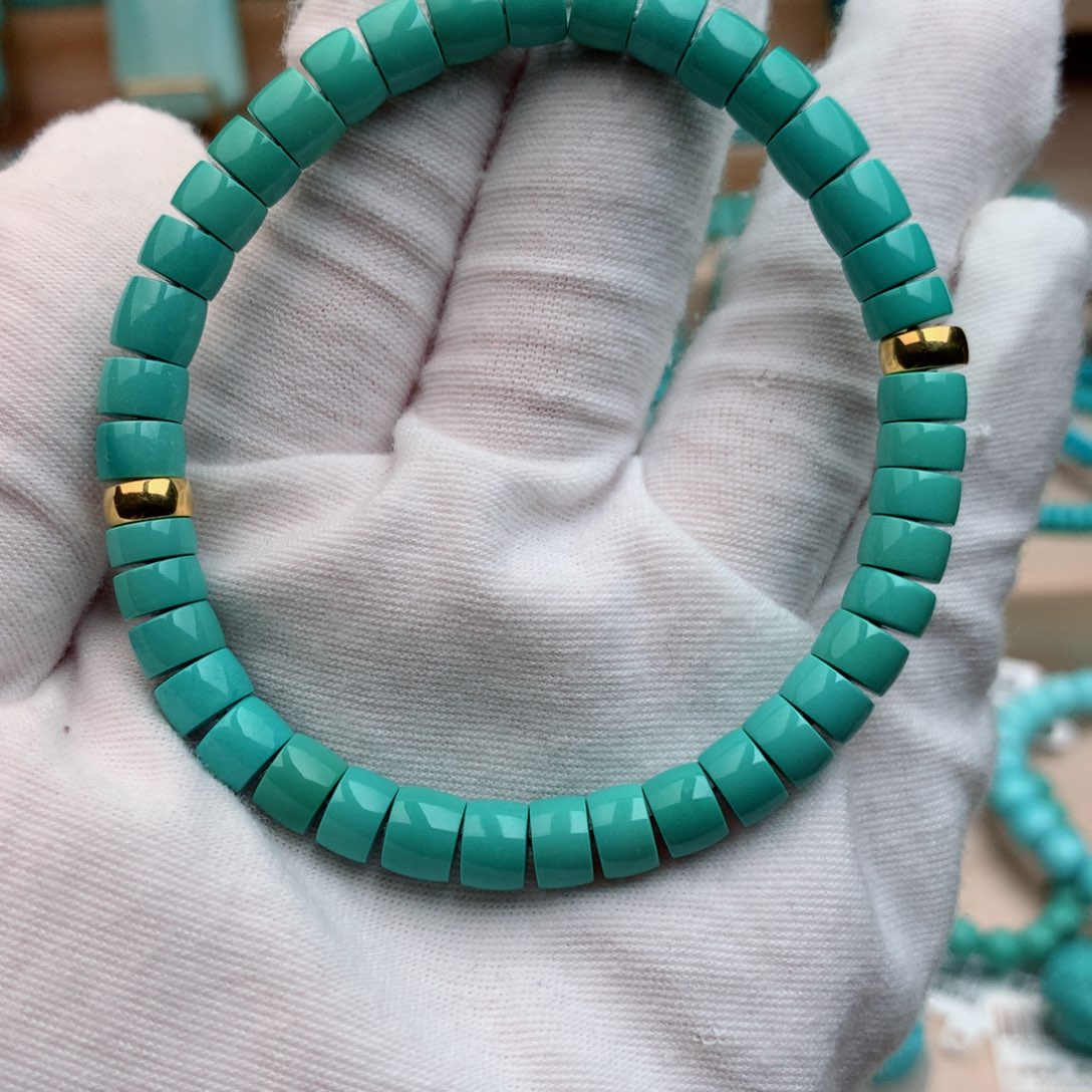 R***y18K金镶嵌绿松石珠宝奇石