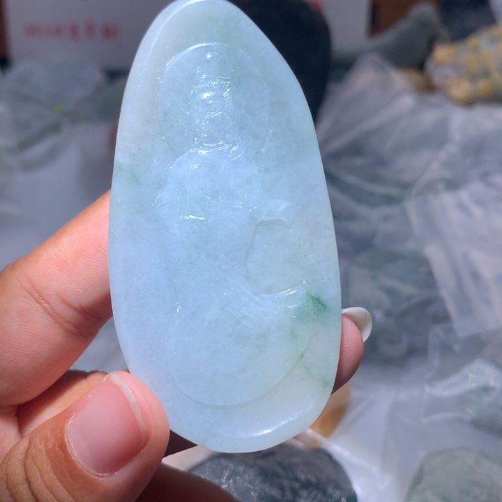 翡翠未镶嵌颈饰保真天然A货翡翠