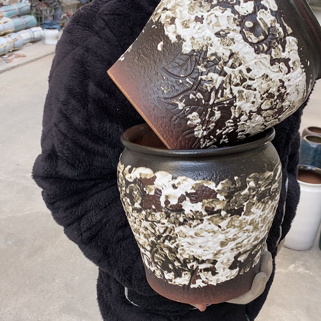 紫砂花盆正品口19高20