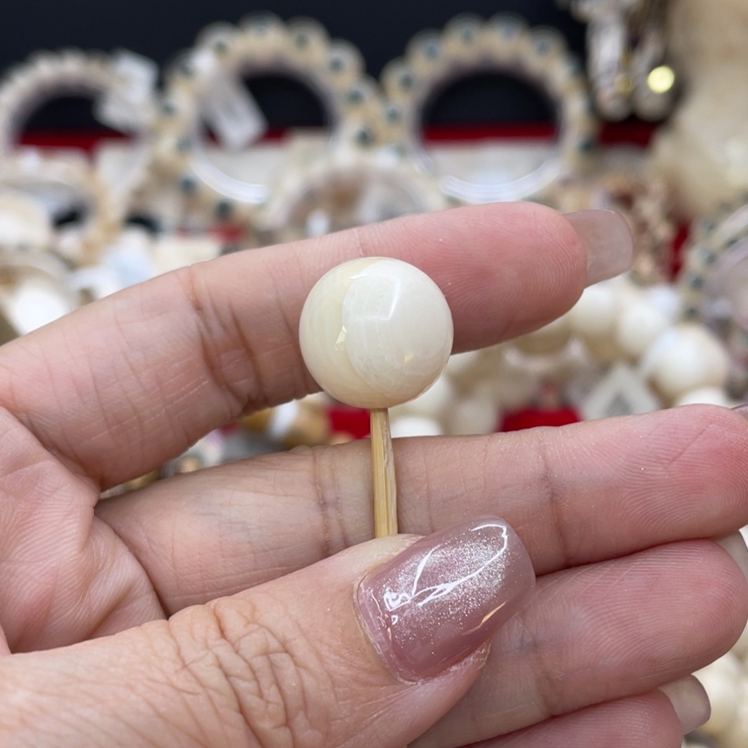 岩***）猛犸象牙手串/手链/手镯1.5芝士皮单珠