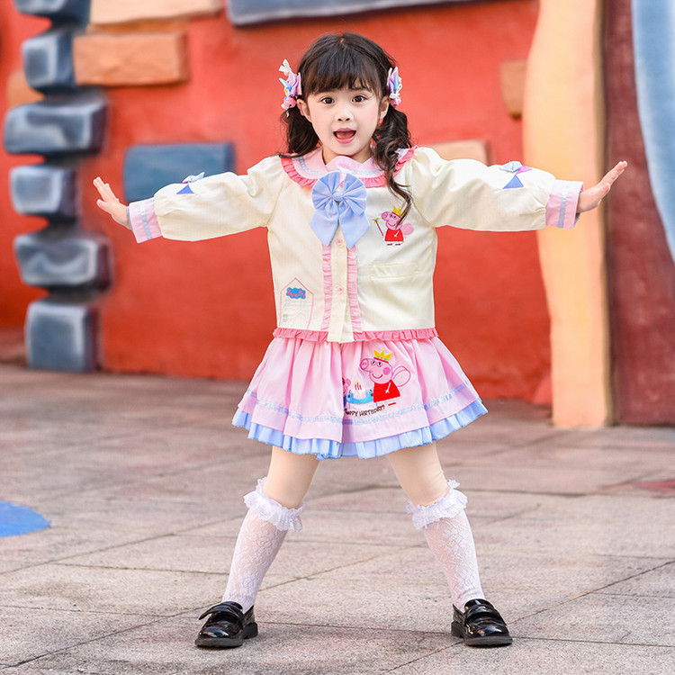 小猪佩奇JK套装女宝宝连衣裙洛丽塔水手服儿童学院女童公主制服裙