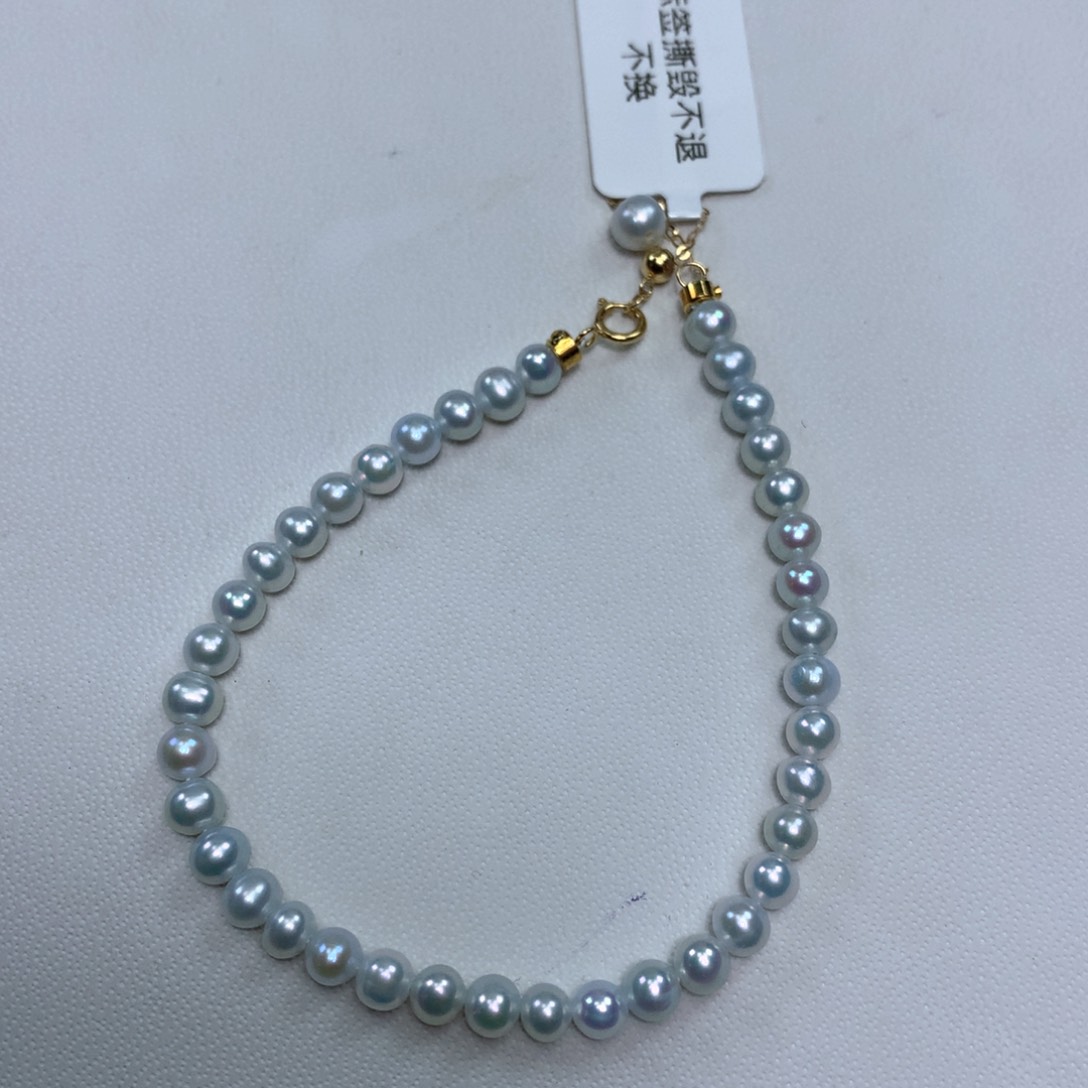 淡水珍珠手链18K金镶嵌