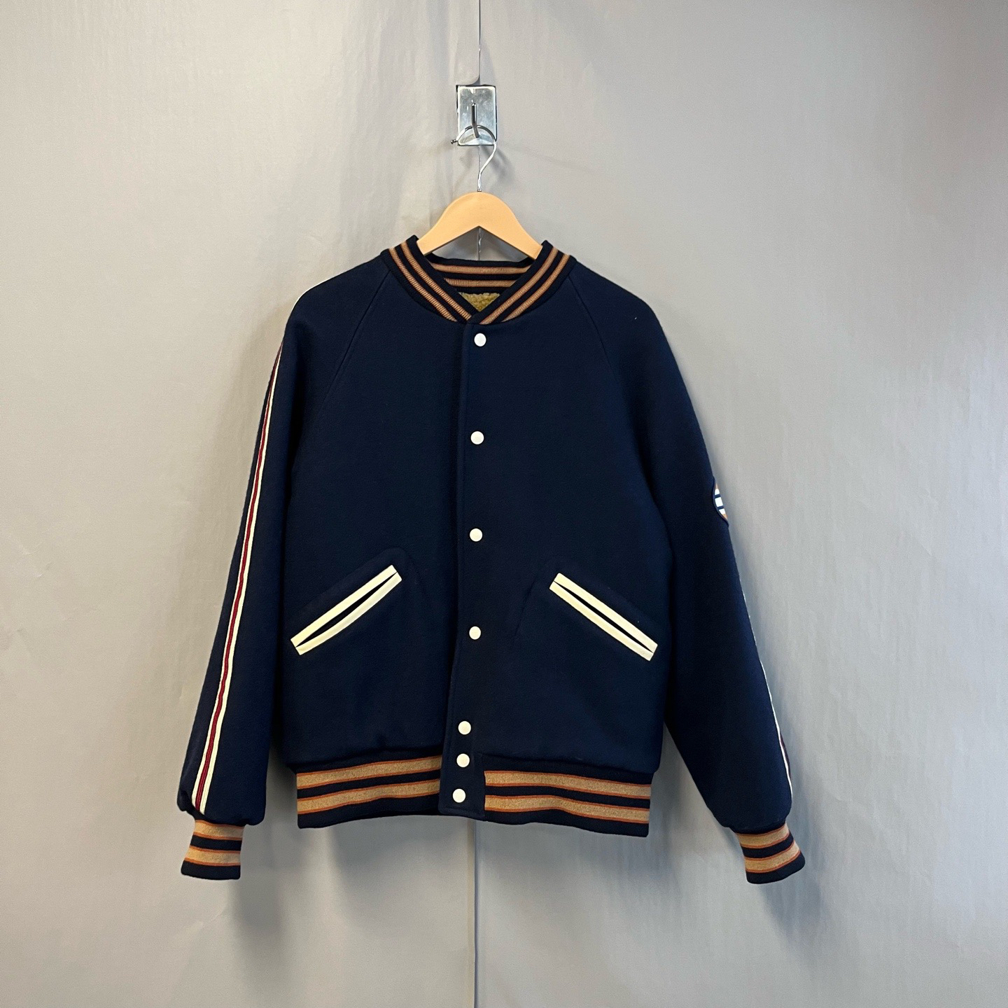 未使用 GUCCI/古驰 联名款贴标刺绣棉服棒球夹克外套46码#7056