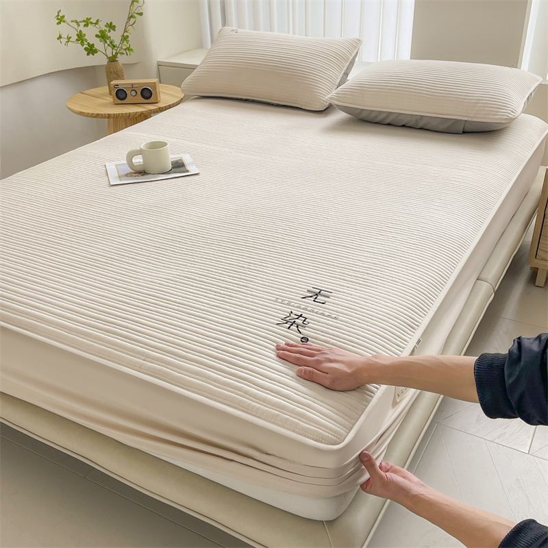 新款A类大豆夹棉床笠床裙单件加厚床垫遮盖物榻榻米炕床盖