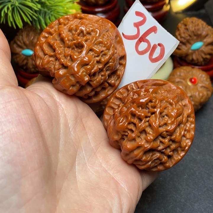 文玩核桃把件46官帽360