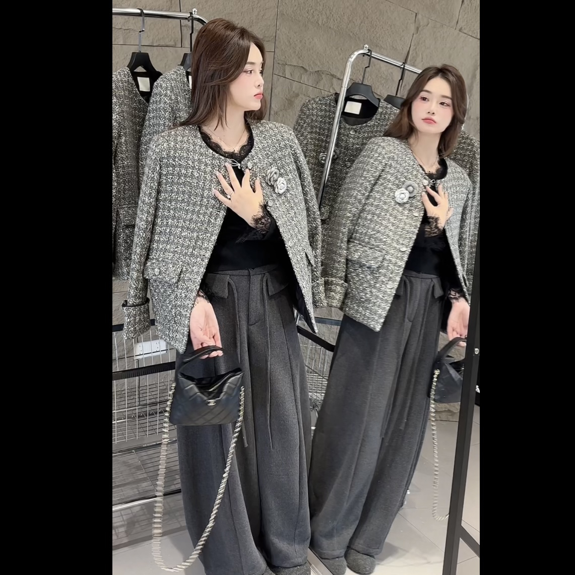 31329高级灰重工小香外套