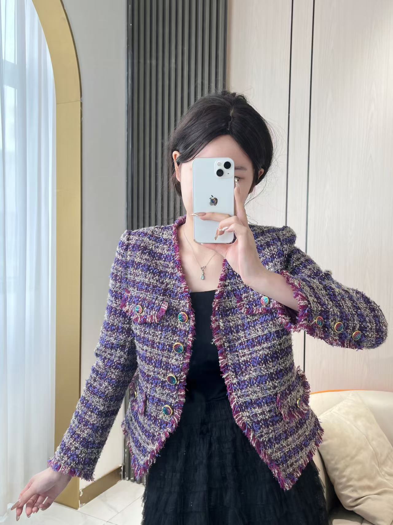 MSSY美舒尚衣小香风气质短外套粗花呢短款轻奢女装60065