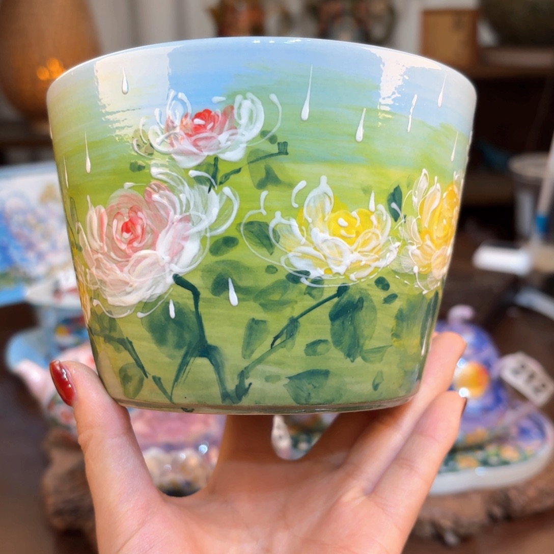 景德镇手绘高温釉下彩陶瓷茶具