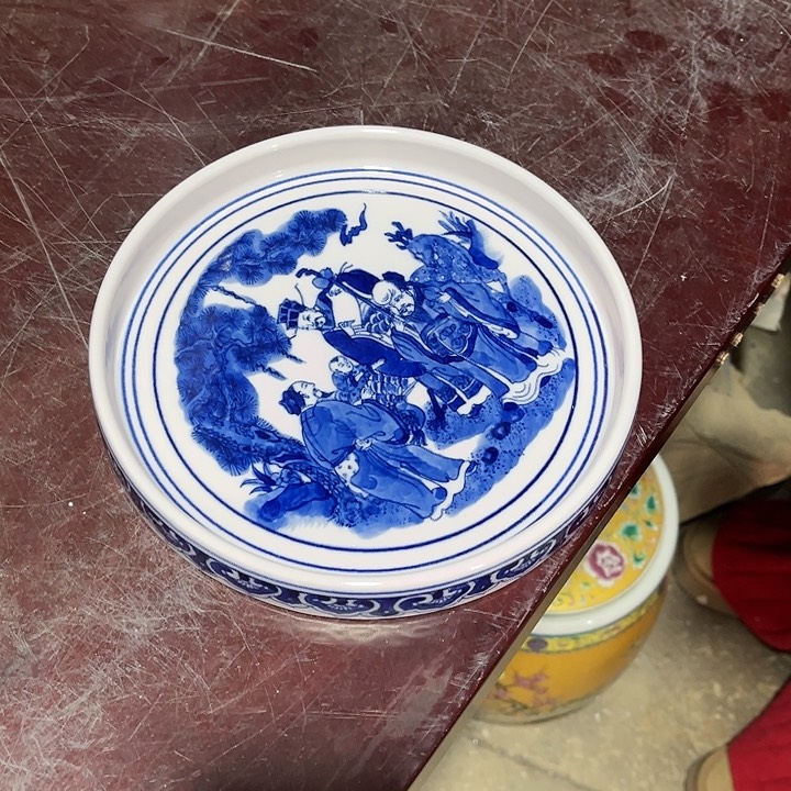 瓷片景德镇陶瓷茶盘。红。