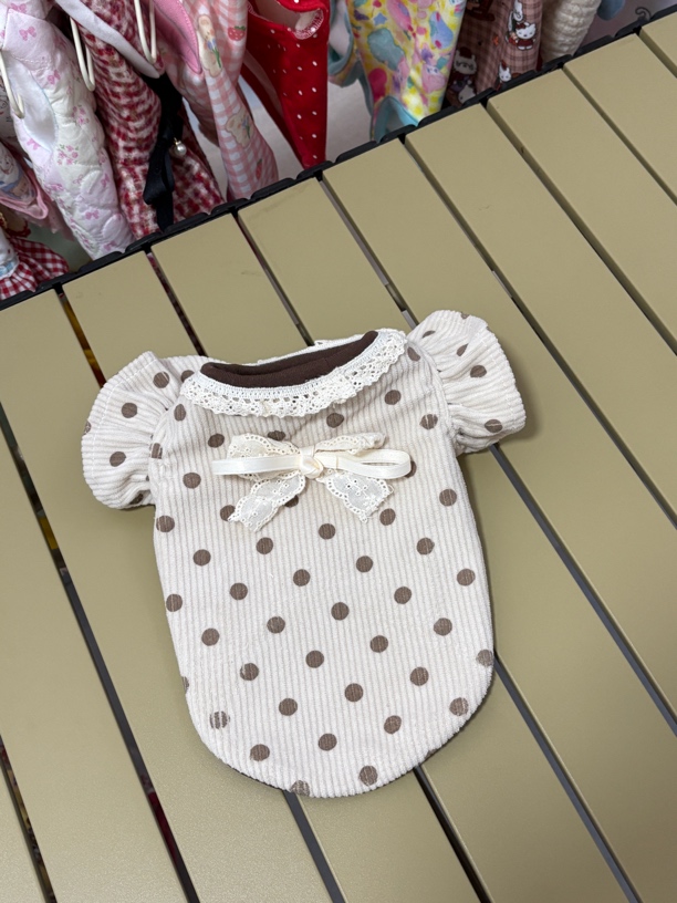 手工制作，No退No换宠物衣服加绒美拉德色系小飞袖