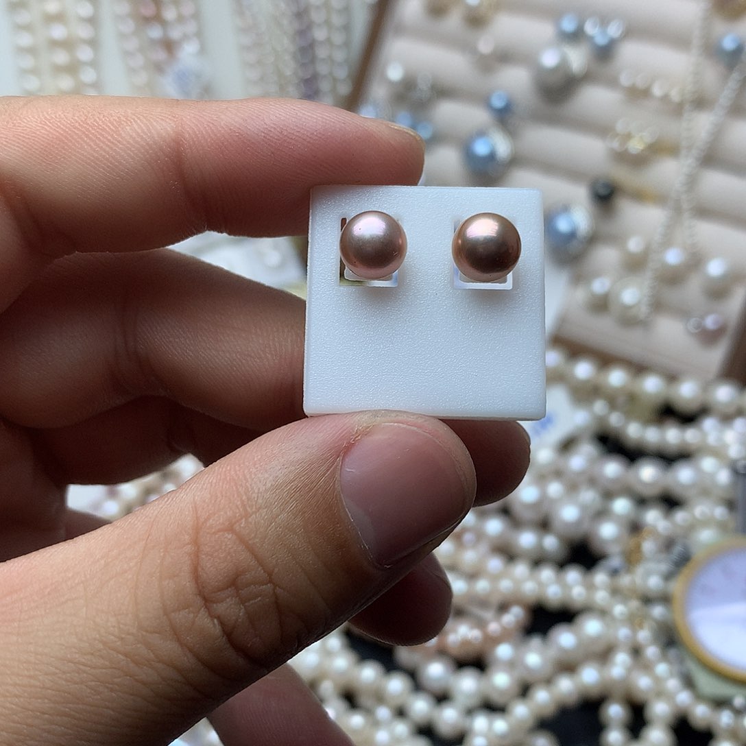 淡水珍珠7-8未镶嵌d137耳钉