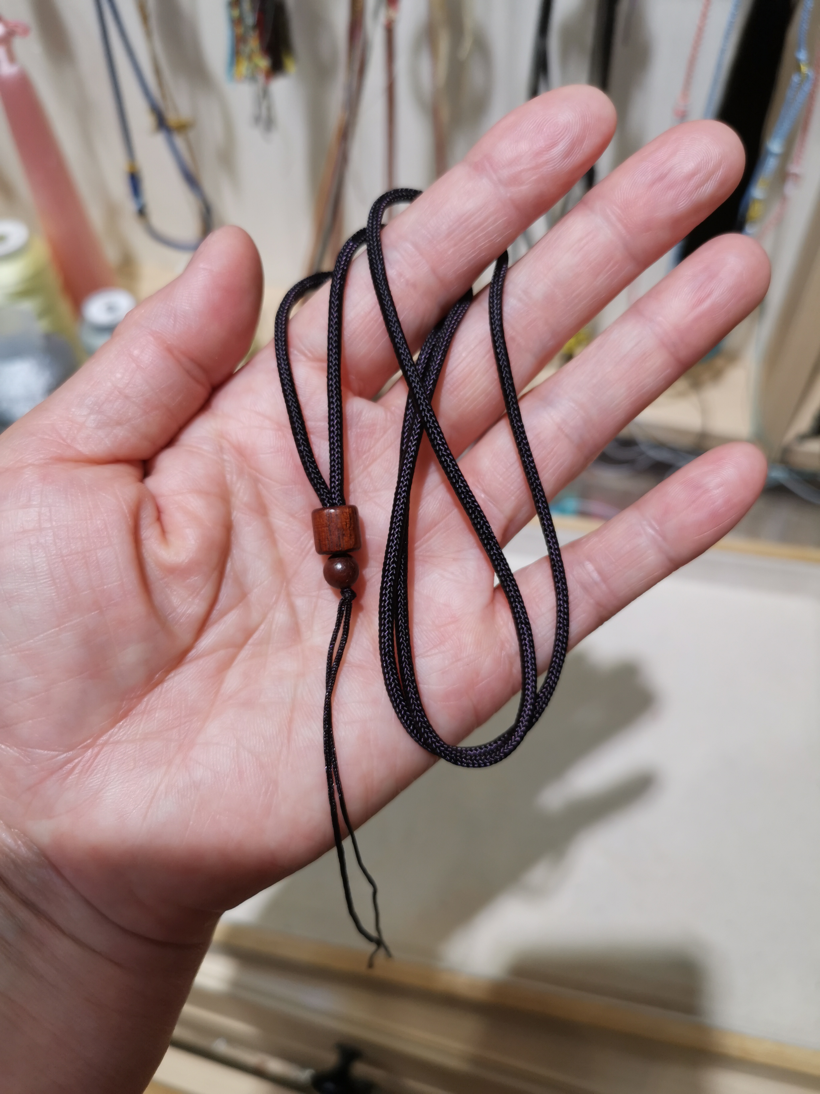 时尚网聚特色吊坠绳饰品可调节挂件链子项链绳子挂绳手工编织简约