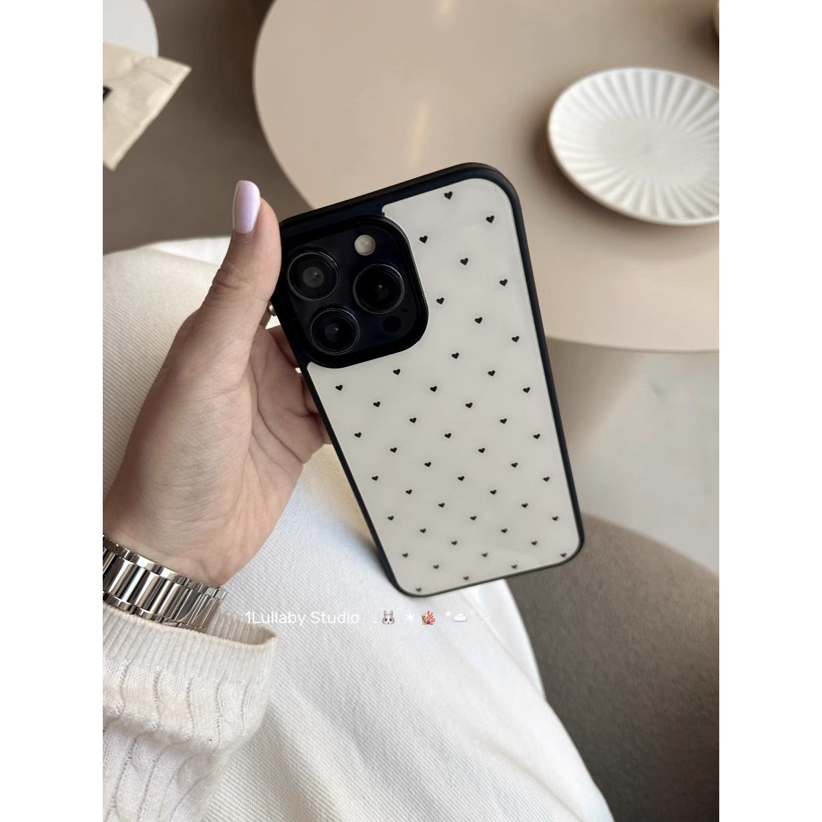 新款韩系温柔奶油色爱心手机壳适用苹果16vivo荣耀oppo小米15/14