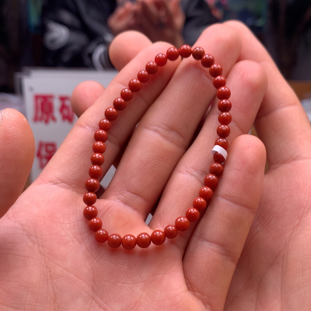 南红玛瑙瓦西单圈4+㎜未镶嵌241127-489