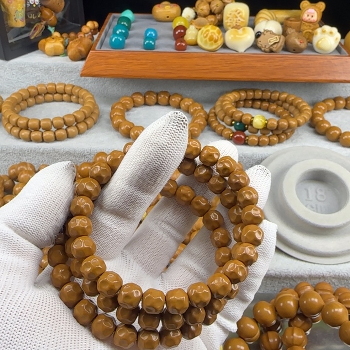 奶酪猴头核桃手串