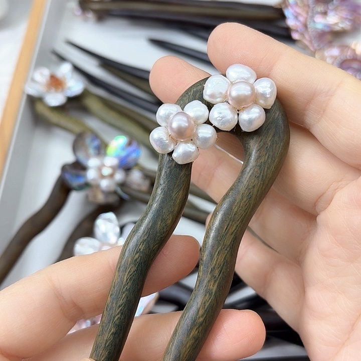 淡水珍珠耳饰银S925镶嵌