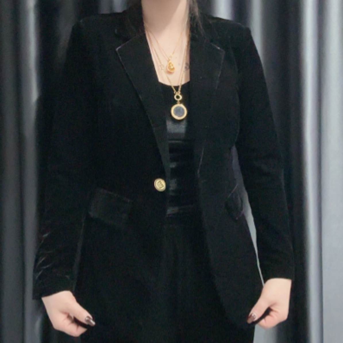 时尚钻石绒显瘦西服