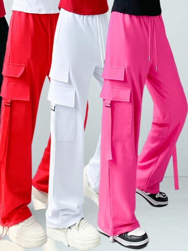 潮牌工装裤夏新款潮流休闲宽松束脚薄款健身广场舞曳步舞运动裤棉