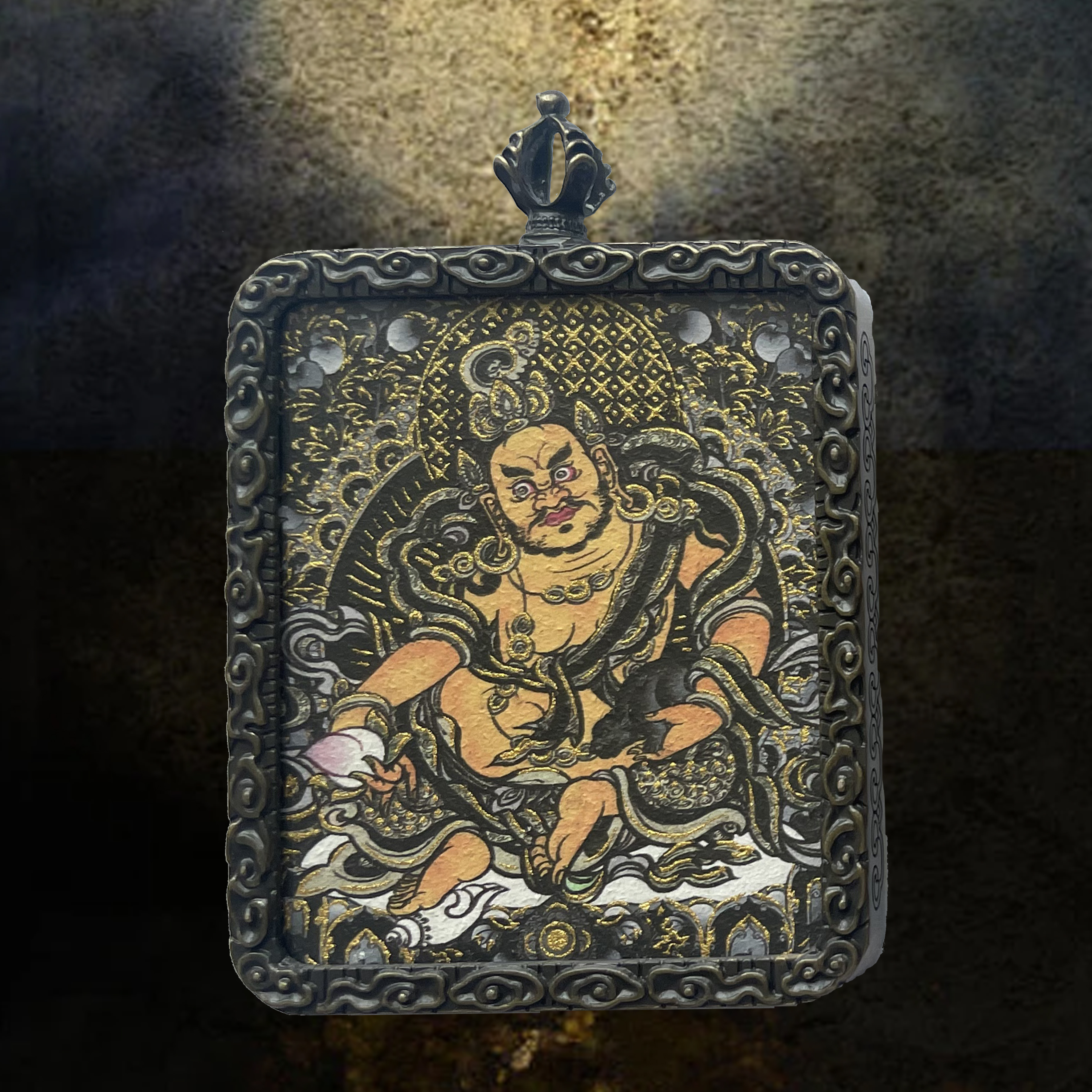 09-B 黄财神 【正财/福报/积累财富/】招财项链 唐卡吊坠